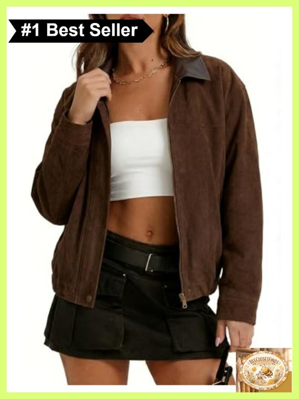 Faux Suede Leather Jacket Oversized Bomber Lapel Pilot Coat